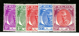 5 BCx Kelantan 1952 Scott.65/70 Mnh**missing 69 ( All Offers 20% Off! ) - Kelantan