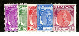 6 BCx Kelantan 1952 Scott.65/70 Mnh**missing 69 ( All Offers 20% Off! ) - Kelantan