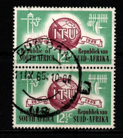 2074B- SOUTHAFRICA - 1965 - SC#: 307 - USED PAIR - ITU EMBLEM - Oblitérés