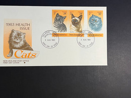 (4 Oø 44) New Zealand FDC - 1983 - Cat / Chat - FDC