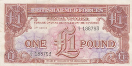 Great Britain #M29, 1 Pound 1956 British Armed Forces Special Voucher Note - British Troepen & Speciale Documenten