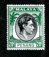 102 BCx Penang 1949 Scott 14 Mnh** ( All Offers 20% Off! ) - Penang
