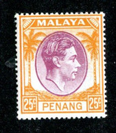 103 BCx Penang 1949 Scott 16 Mnh** ( All Offers 20% Off! ) - Penang