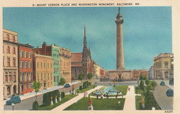 Mount Vernon Place And Washington Monument, Baltimore, Maryland - Baltimore