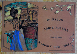 St-Aubin-sur-Mer - 2e Salon De La Carte Postale - 15 Août 1986 - Dessin De Clérembaux - Numérotée Et Signée - (n°25546) - Bourses & Salons De Collections