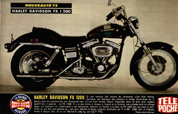 Fiche Technique D'une Harley Davidson FX 1200, Découpée Dans Télé Poche - Moto