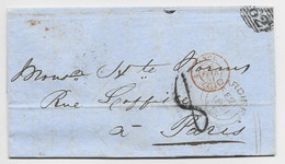 ENGLAND LETTRE COVER CARDIFF FE 21 1851 TO PARIS TAXE 8 TAMPON - Briefe U. Dokumente