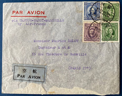 CHINE 1937 Lettre Vol Aérien Canton Hanoi & Marseille Pour La FRANCE Avec Timbres De CHINA CINA CHINA TTB & R - 1912-1949 République