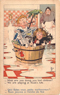 HUMOUR - Arche De Noé - Une Dame Surprend Les Enfants Et Les Animaux Dans Un Bac D'eau - I NICH - Carte Postale Ancienne - Humour