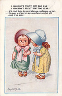 HUMOUR - Illustration Signée Donald Mac Gill - Deux Fillettes En Bonnet De Prairie Discutent - Carte Postale Ancienne - Humour