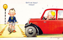 HUMOUR - Illustration Signée - D TEMPEST - Qu'il Est Beau - Voiture - Enfants - Carte Postale Ancienne - Humour