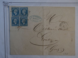 AP19 FRANCE TRES  BELLE  LETTRE  RR 1864 TOULOUSE A LOMBER GERS  +4X NAP.  N°22  ++ AFFRANCH. INTERESSANT ++ - 1862 Napoleone III