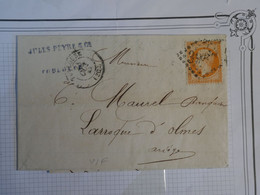 AP19 FRANCE  BELLE  LETTRE  RR 1864 TOULOUSE A LARROQUE + NAPOLEON 40C   ++ AFFRANCH. INTERESSANT ++ - 1862 Napoléon III