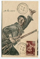 !!! CARTE MAXIMUM A LA GLOIRE DE L'INFANTERIE CACHET PROPAGANDE PHILATELIE FOIRE DE LYON 1938 - 1930-1939