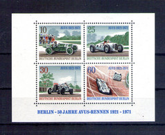 Berlin. Bloc Feuillet. 50e Anniversaire Des Courses Automobiles Avus 1971 - Blocks & Sheetlets