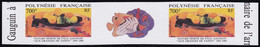 Polynésie Non Dentelés N°385 A Paul Gauguin" Aux Oranges De Tahiti" Paire Avec Vignette Qualité:** - Non Dentellati, Prove E Varietà