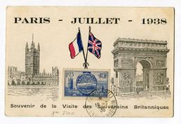 !!! CARTE MAXIMUM VISITE DES SOUVERAINS BRITANIQUES OBLIT 1ER JOUR - 1930-1939