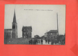 93 BLANC MESNIL Cpa Animée Animée Eglise Et Avenue De La République - Le Blanc-Mesnil