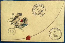 1896 Illustrated Owl Cover Franked Imperial Russia 3 Colours>Würzburg Bayern (Russland Brief Russie Hiboux Lettre - Covers & Documents