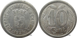 France - Monnaies De Nécessité - Évreux - Chambre De Commerce - 10 Centimes 1921 - SUP/AU58 - Nec0098 - Monétaires / De Nécessité