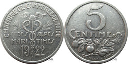 France - Monnaies De Nécessité - Nice Et Alpes Maritimes - Chambre De Commerce - 5 Centimes 1922 - TTB+/AU50 - Nec0092 - Monétaires / De Nécessité