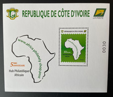 Côte D'Ivoire Ivory Coast 2021 Mi. Bl ? S/S 5ème Anniversaire Hub Philatélique Africain Africa Philately Shop Map Karte - Costa D'Avorio (1960-...)