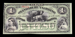 Argentina Oxandaburu Y Garbino 1 Peso Boliviano 1869 Pick S1782r Ebc+/Sc- Xf+/aUnc - Argentine