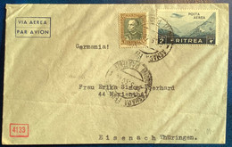 "ASMARA ERITREA 1940"VIA AEREA/PAR AVION German OKW D CENSORED>Eisenach Thüringen (lettera Lettre Zensur Brief  Erythrée - Erythrée