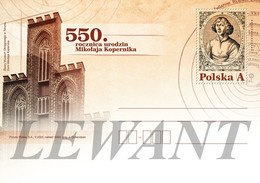 POLAND Covers 2023.02.16. Ck 114 550th Anniversary Of The Birth Of Nicolaus Copernicus - Covers & Documents