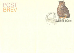 Sweden:Envelope, Owl, Bubo Bubo, 90 öre 1975 - Storia Postale