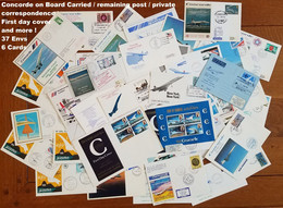 #49 Concorde Aircraft Onboard Carried / Private Correspondence / Remaining Post / First Day Covers And More - Cartas & Documentos