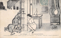 HUMOUR - Au Village - 2 - Les Jeunes Curieux - Illustration C Lestin - Carte Postale Ancienne - Humour