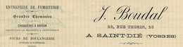 1904  ENTETE J. Boudal St Dié (Vosges) Chaudieres Vapeur Maçonnerie  Pour Vairet Baudot Briqueterie Devenue Eco Musée - 1900 – 1949