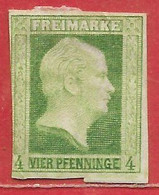 Prusse N°1 4p Vert-jaune 1850-56 (*) - Ungebraucht