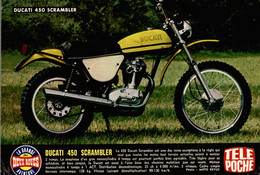 Fiche Technique D'une Ducati 450 Scrambler, Découpée Dans Télé Poche - Motos