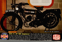 Fiche Technique D'une BSA 2 1/4 HP 1925 (Angleterre), Découpée Dans Télé Poche - Motos