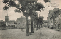 St Julien Molin Molette * La Place , Le Presbytère Et L'église * Enfants Villageois - Other & Unclassified