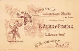 Paris 3ème & 4ème * Fabrique De Marrons Glacés Anc. Maison P. AUBRY PRACHE L. ROUGY Succ , 57 Rue Quincampoix - Distrito: 03