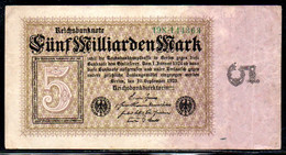 659-Allemagne 5M De Mark 1923 19X - 5 Mrd. Mark