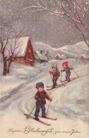 Hannes PETERSEN * CPA Illustrateur Petersen Série 5327 * Joyeux NOEL Noël * Enfants Ski Sports D'hiver Neige - Petersen, Hannes