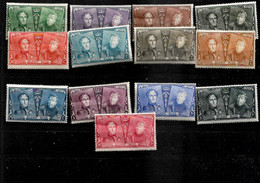 PM316/ Belgique - België TP 221/233  MNH ** Pli 10c 75° Anniversaire 1er TP - Unused Stamps
