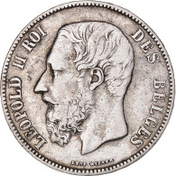 Monnaie, Belgique, Leopold II, 5 Francs, 5 Frank, 1870, Bruxelles, TB+, Argent - 5 Francs