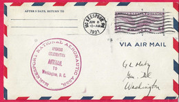 U.S.A. - McKEESPORT NATIONAL AERONAUTIC ASSN. - JUN 8. 1931* ON ENVELOPE TO WASHINGTON - Otros & Sin Clasificación