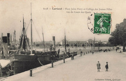 Lorient * La Place Jules Ferry Et Collège Des Jeunes Filles Vus Du Cours Des Quais * Bateau Vapeur - Lorient