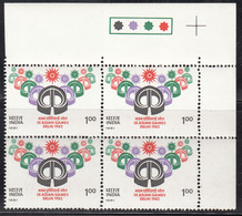 T/L Block Of 4, Jantar Mantar Observatory, Delhi, 13 Architectural Astronomy Instruments, Asian Games, India MNH 1981 - Blokken & Velletjes