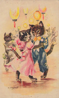 Chats Humanisés * CPA Illustrateur SMIT Smit * Dancing Danse Danseurs Dancer * Chat Cat Cats Katze - Gatti