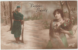 6134 Carte Patriotique Militaria WW1 Poilus BONNE ANNEE Gloria 106 Illustrateur Boulanger - War 1914-18
