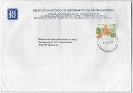 Brazil 2015 Cover From Florianópolis To São José Stamp RHM-C-3290 World Youth Day Pope Francisco In Rio De Janeiro - Storia Postale
