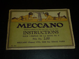 MECCANO INSTRUCTIONS POUR L'EMPLOI DE LA BOITE N°0 - MECCANO France Ltd 78-80 Rue Rébeval, PARIS - RARE (boite Bleu) - Meccano