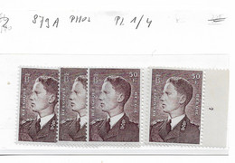 PM324/ Belgique - België 879AP3 N° De Planche 1/4 MNH ** - Unused Stamps